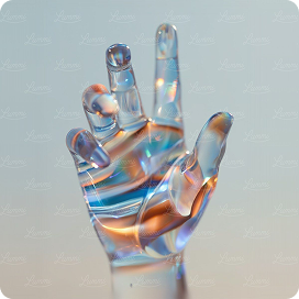 Colorful glass hand